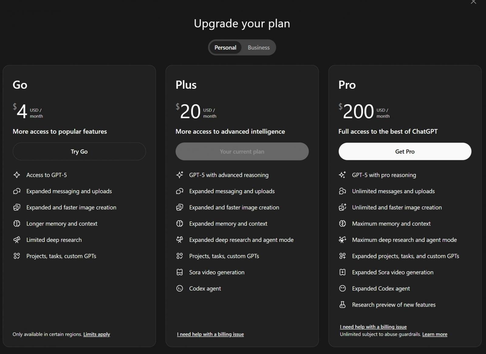 OpenAI prepara ChatGPT Go de US$ 4 para vários novos países