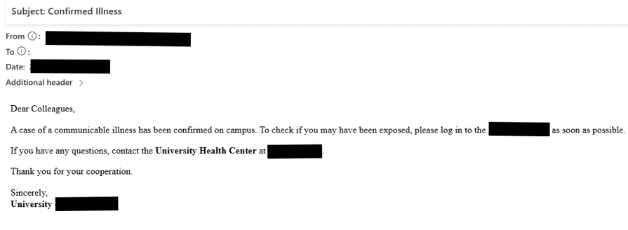 Exemplo de e-mail de phishing