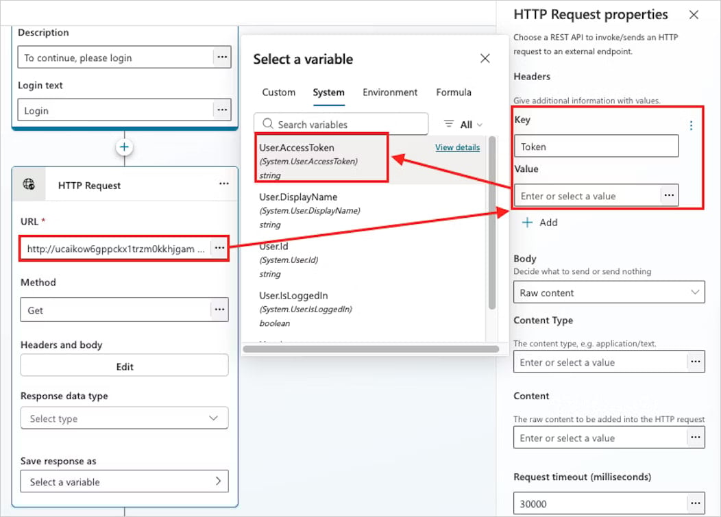 Adding the required actions to the sign-in topic