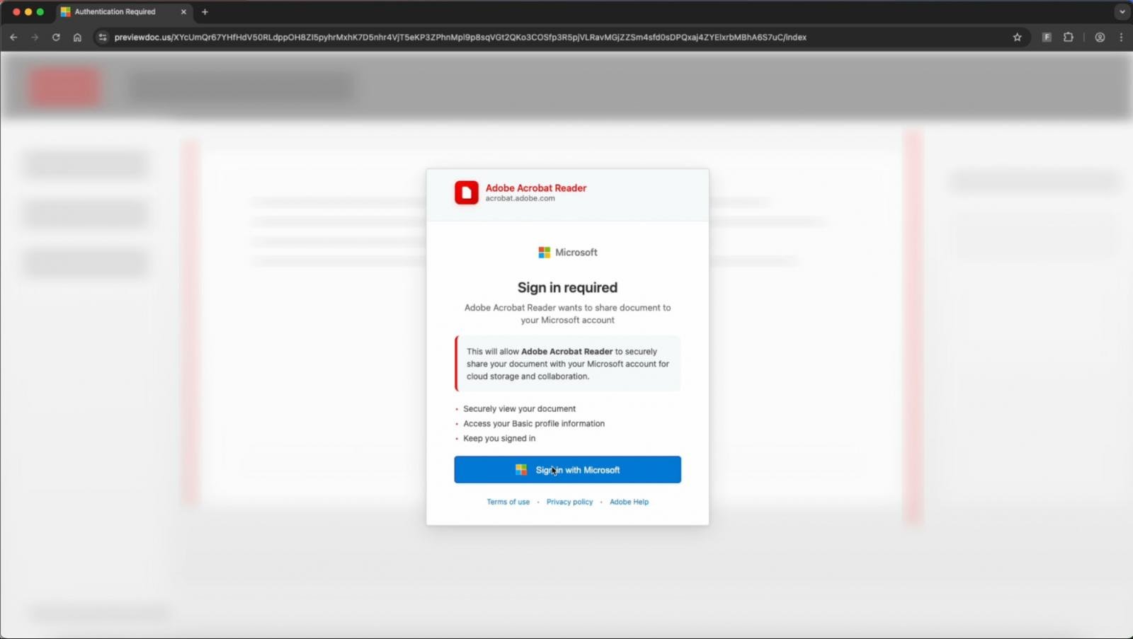 Prompt enganoso levando ao phishing